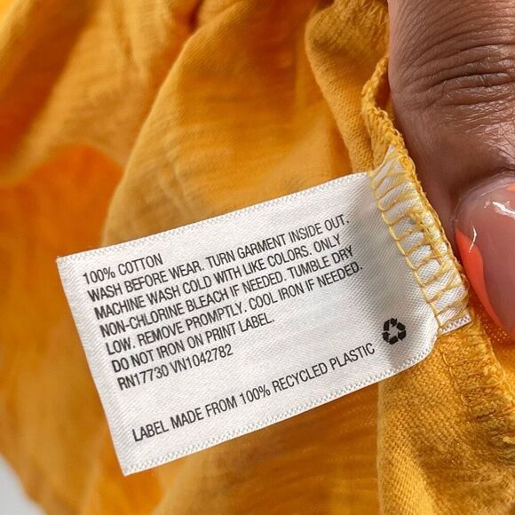 Cat & Jack Toddler Girls Mustard Yellow Flutter Sleeve Cotton Dress Size 5T - Picture 9 of 10